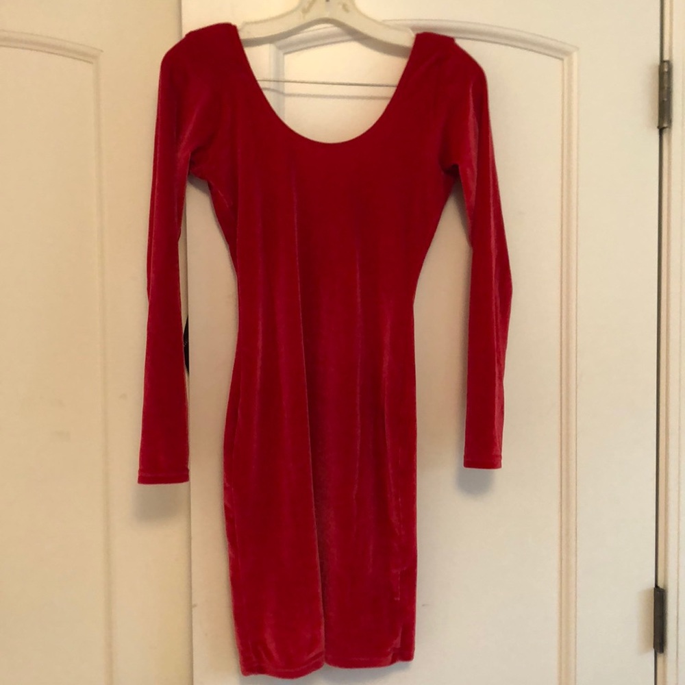 American Apparel Long Sleeve Velvet Bodycon Dress